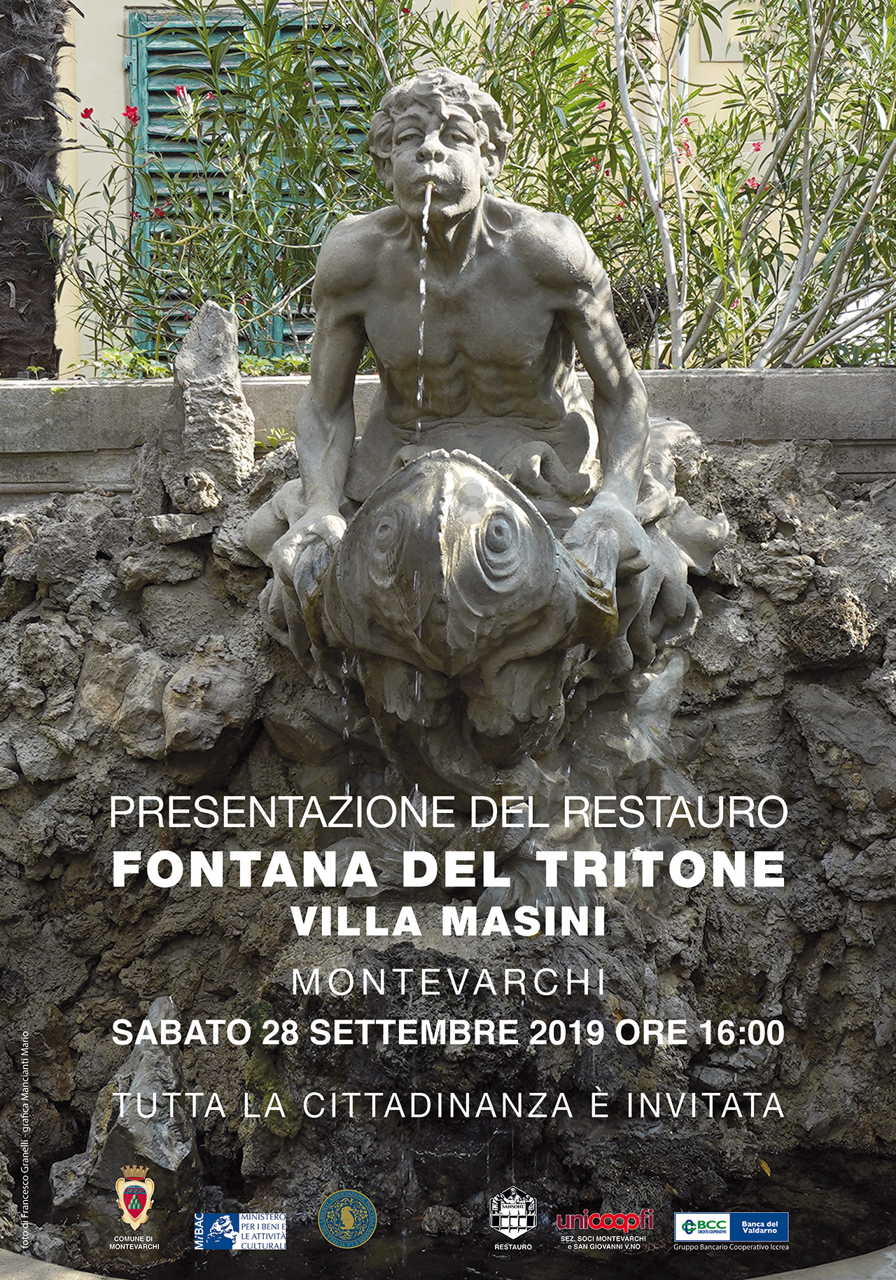 Il Restauro Della Fontana Del Tritone Nel Giardino Di Villa Masini Opera Recuperata Grazie A Tutto Il Territorio Valdarnese Arte Arezzo24