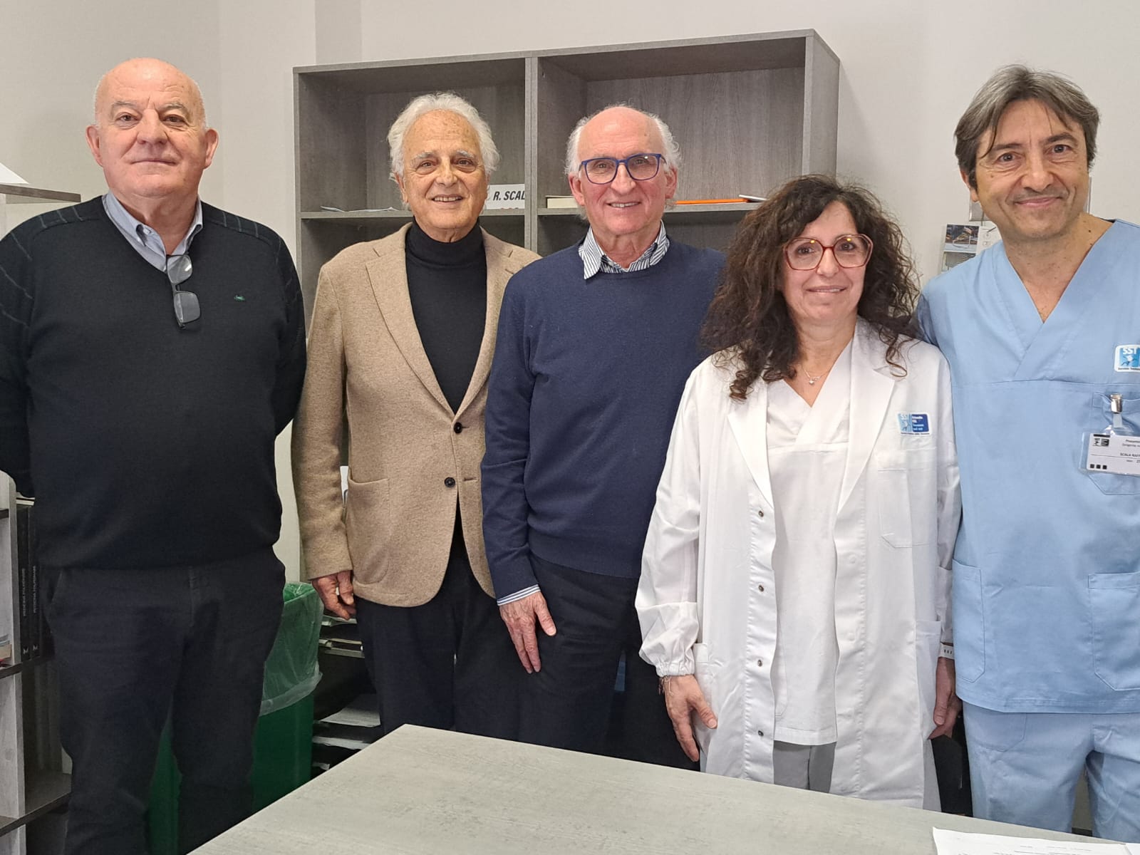 Siro Piantini vicepresidente Calcit, Paolo Mattesini Fondazione Cesalpino, Giancarlo Sassoli presidente Calcit, la dott.ssa Laura Carrassa e il dott. Raffaele Scala